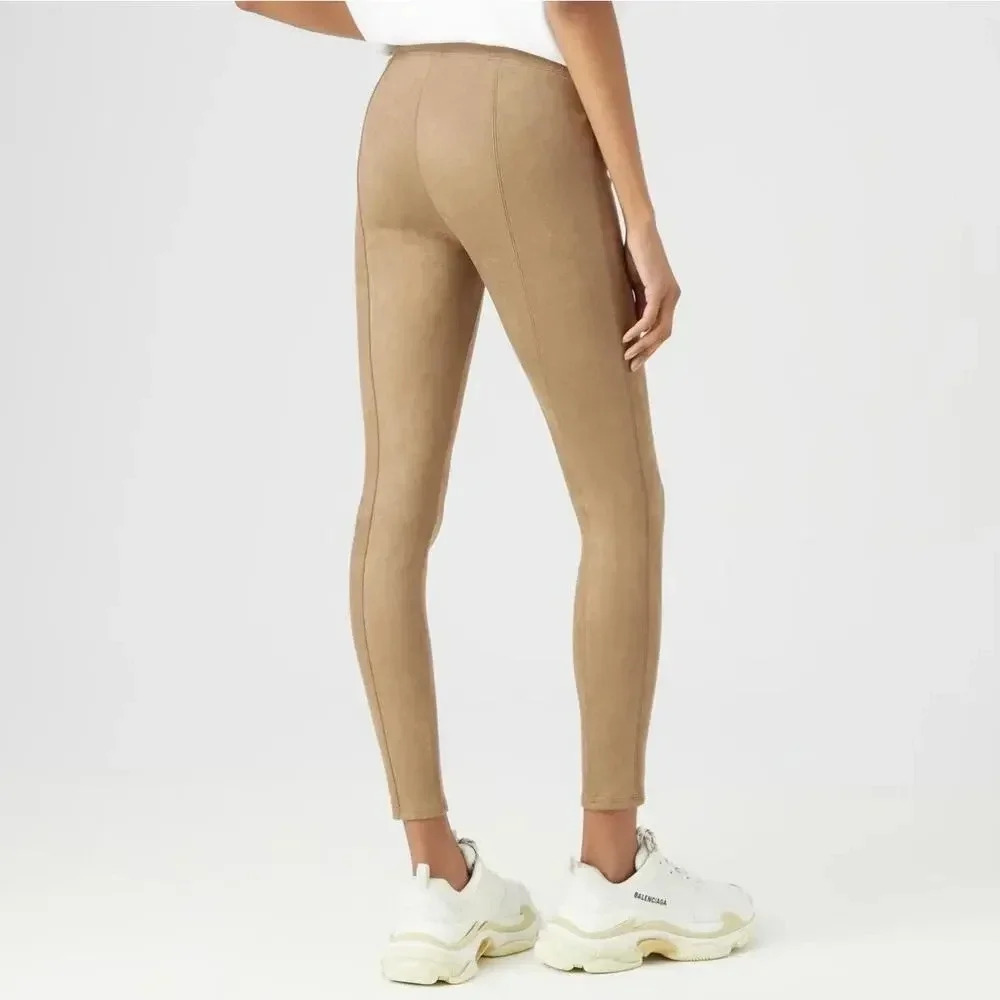 SPANX Faux Suede Leggings Size L Camel - Picture 6 of 10